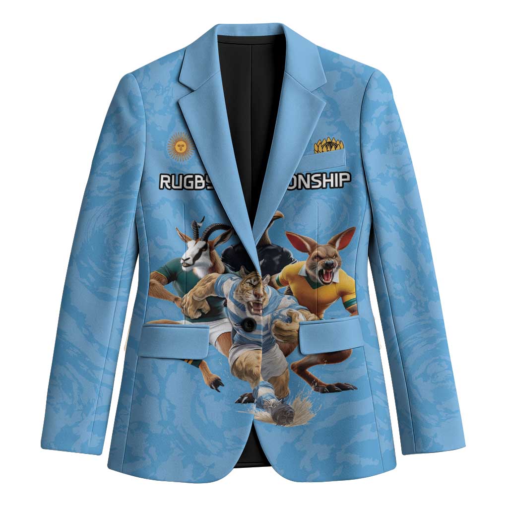 Custom Rugby Southern Hemisphere Blazer Argentina AUNZ South Africa Mascot Blue - Polynesian Pride