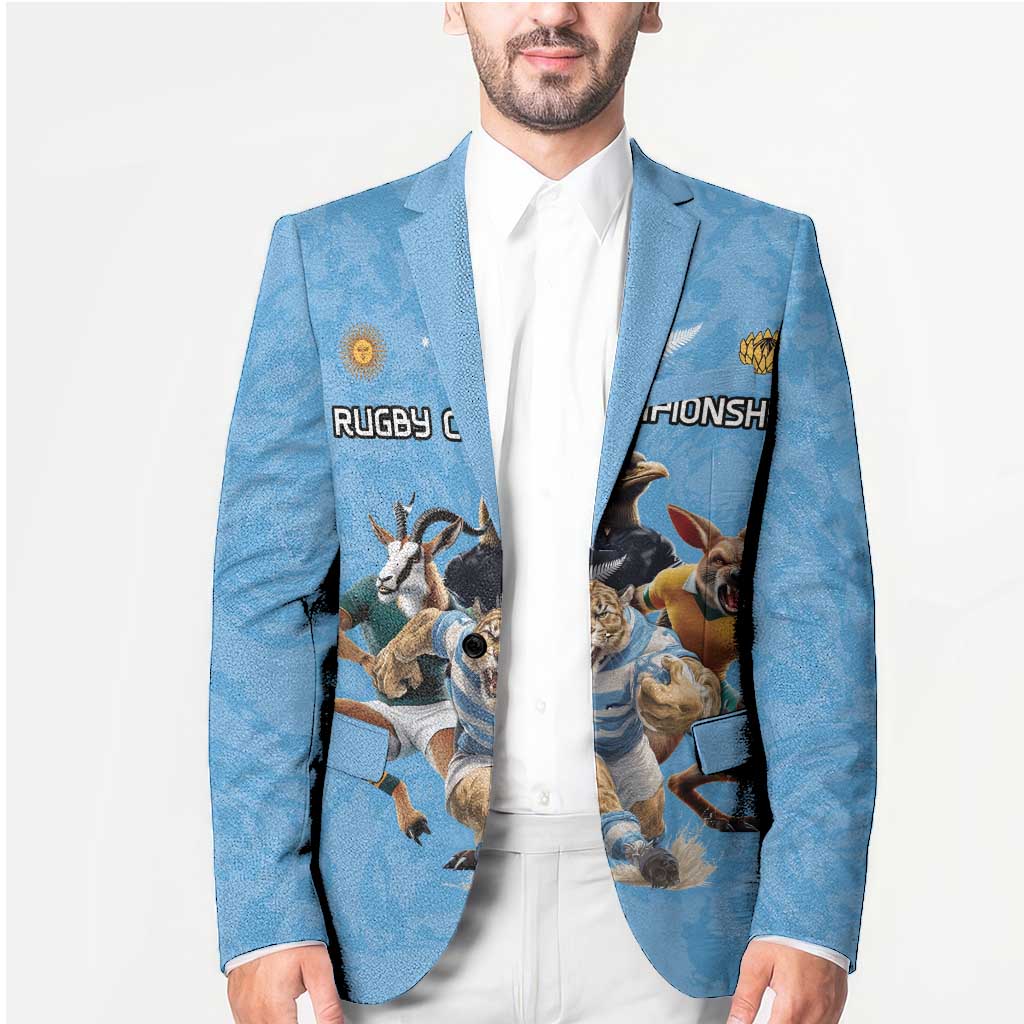 Custom Rugby Southern Hemisphere Blazer Argentina AUNZ South Africa Mascot Blue - Polynesian Pride