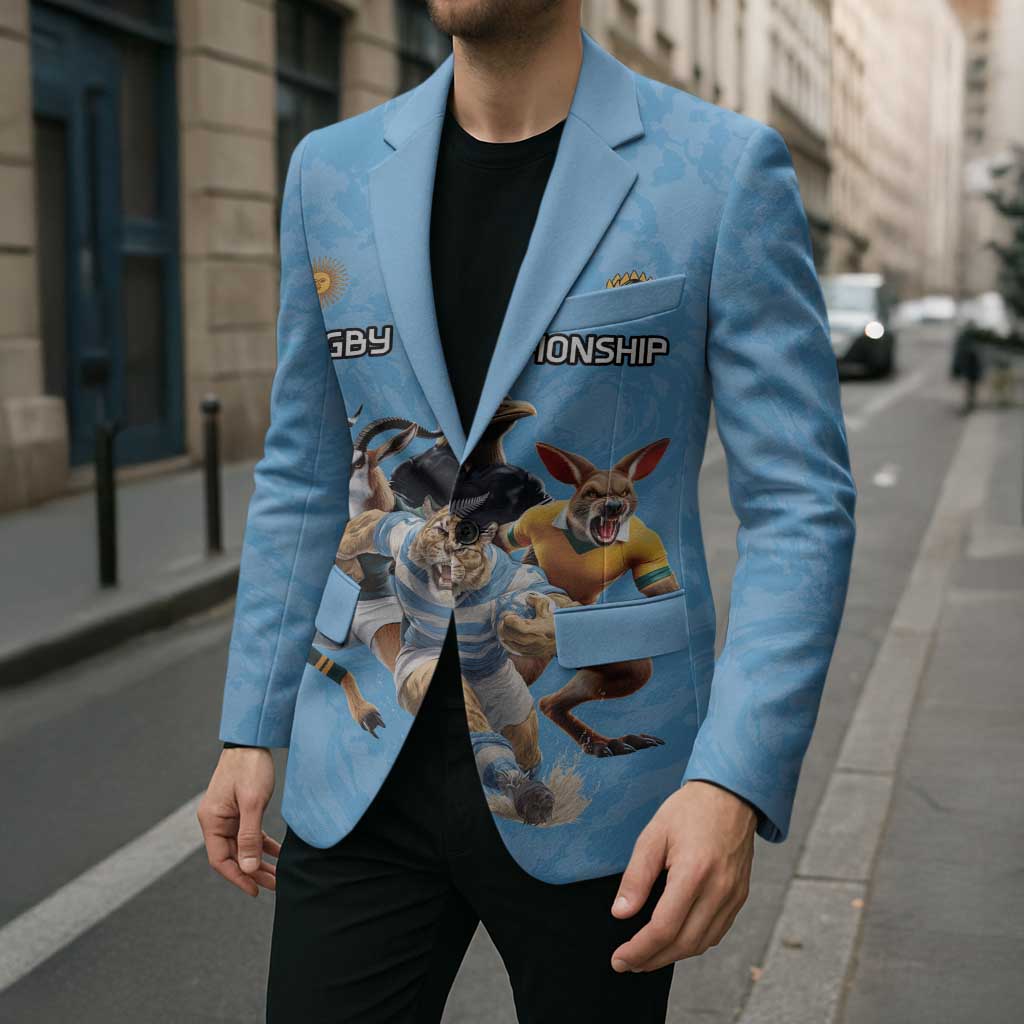 Custom Rugby Southern Hemisphere Blazer Argentina AUNZ South Africa Mascot Blue - Polynesian Pride