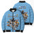Custom Rugby Southern Hemisphere Bomber Puffer Jacket Argentina AUNZ South Africa Mascot Blue - Polynesian Pride