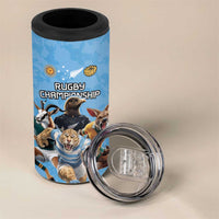 Custom Rugby Southern Hemisphere 4 in 1 Can Cooler Tumbler Argentina AUNZ South Africa Mascot Blue - Polynesian Pride