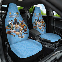 Custom Rugby Southern Hemisphere Car Seat Cover Argentina AUNZ South Africa Mascot Blue - Polynesian Pride