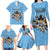 Custom Rugby Southern Hemisphere Family Matching Long Sleeve Bodycon Dress and Hawaiian Shirt Argentina AUNZ South Africa Mascot Blue - Polynesian Pride