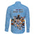 Custom Rugby Southern Hemisphere Family Matching Long Sleeve Bodycon Dress and Hawaiian Shirt Argentina AUNZ South Africa Mascot Blue - Polynesian Pride