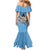 Custom Rugby Southern Hemisphere Family Matching Mermaid Dress and Hawaiian Shirt Argentina AUNZ South Africa Mascot Blue - Polynesian Pride