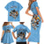 Custom Rugby Southern Hemisphere Family Matching Short Sleeve Bodycon Dress and Hawaiian Shirt Argentina AUNZ South Africa Mascot Blue - Polynesian Pride
