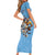 Custom Rugby Southern Hemisphere Family Matching Short Sleeve Bodycon Dress and Hawaiian Shirt Argentina AUNZ South Africa Mascot Blue - Polynesian Pride
