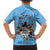 Custom Rugby Southern Hemisphere Family Matching Tank Maxi Dress and Hawaiian Shirt Argentina AUNZ South Africa Mascot Blue - Polynesian Pride