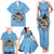 Custom Rugby Southern Hemisphere Family Matching Tank Maxi Dress and Hawaiian Shirt Argentina AUNZ South Africa Mascot Blue - Polynesian Pride