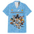 Custom Rugby Southern Hemisphere Family Matching Tank Maxi Dress and Hawaiian Shirt Argentina AUNZ South Africa Mascot Blue - Polynesian Pride