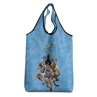 Custom Rugby Southern Hemisphere Grocery Bag Argentina AUNZ South Africa Mascot Blue - Polynesian Pride