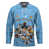 Custom Rugby Southern Hemisphere Hockey Jersey Argentina AUNZ South Africa Mascot Blue - Polynesian Pride