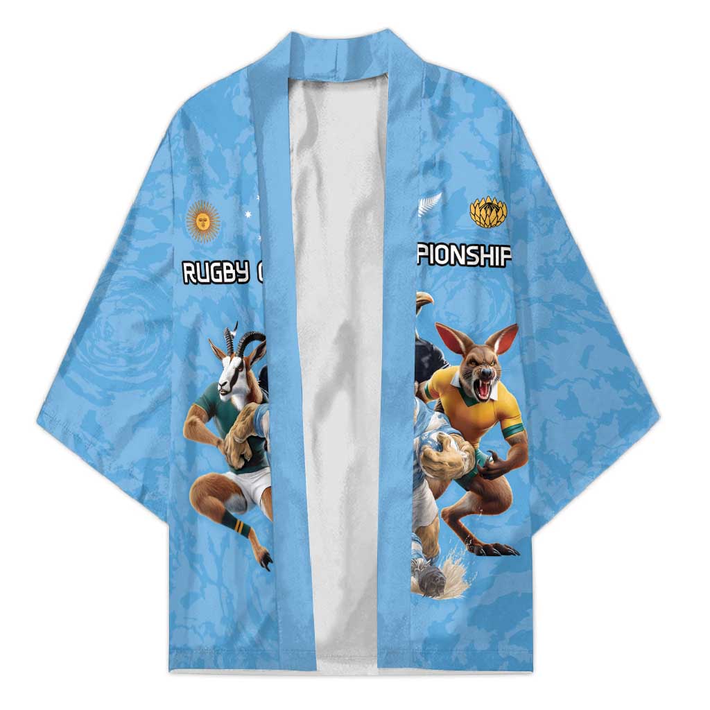 Custom Rugby Southern Hemisphere Kimono Argentina AUNZ South Africa Mascot Blue - Polynesian Pride