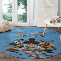 Custom Rugby Southern Hemisphere Round Carpet Argentina AUNZ South Africa Mascot Blue - Polynesian Pride