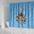 Custom Rugby Southern Hemisphere Shower Curtain Argentina AUNZ South Africa Mascot Blue - Polynesian Pride