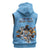 Custom Rugby Southern Hemisphere Sleeveless Zip Hoodie Argentina AUNZ South Africa Mascot Blue - Polynesian Pride