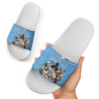 Custom Rugby Southern Hemisphere Slide Sandals Argentina AUNZ South Africa Mascot Blue - Polynesian Pride