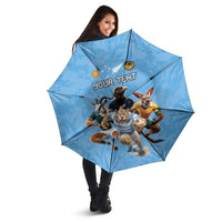 Custom Rugby Southern Hemisphere Umbrella Argentina AUNZ South Africa Mascot Blue - Polynesian Pride