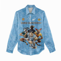 Custom Rugby Southern Hemisphere Women Casual Shirt Argentina AUNZ South Africa Mascot Blue LT9 - Polynesian Pride