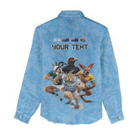 Custom Rugby Southern Hemisphere Women Casual Shirt Argentina AUNZ South Africa Mascot Blue LT9 - Polynesian Pride