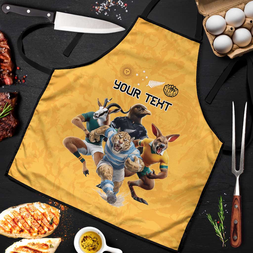 Custom Rugby Southern Hemisphere Apron Argentina AUNZ South Africa Mascot Gold - Polynesian Pride