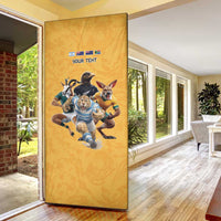 Custom Rugby Southern Hemisphere Door Cover Argentina AUNZ South Africa Mascot Gold - Polynesian Pride