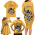 Custom Rugby Southern Hemisphere Family Matching Long Sleeve Bodycon Dress and Hawaiian Shirt Argentina AUNZ South Africa Mascot Gold - Polynesian Pride