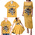 Custom Rugby Southern Hemisphere Family Matching Puletasi and Hawaiian Shirt Argentina AUNZ South Africa Mascot Gold - Polynesian Pride