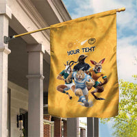 Custom Rugby Southern Hemisphere Garden Flag Argentina AUNZ South Africa Mascot Gold - Polynesian Pride
