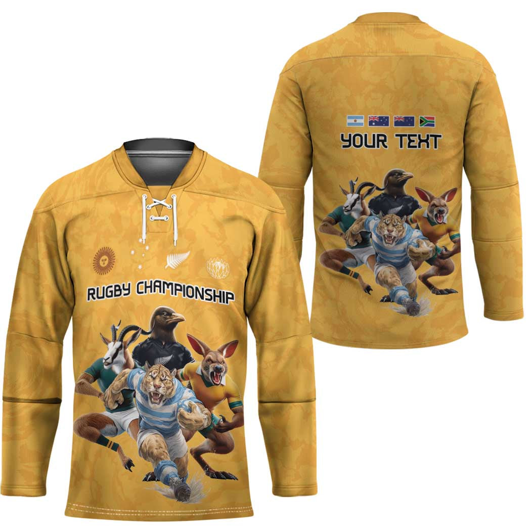Custom Rugby Southern Hemisphere Hockey Jersey Argentina AUNZ South Africa Mascot Gold - Polynesian Pride