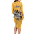 Custom Rugby Southern Hemisphere Long Sleeve Bodycon Dress Argentina AUNZ South Africa Mascot Gold - Polynesian Pride