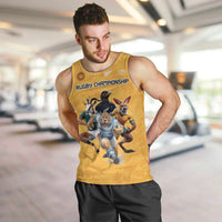 Custom Rugby Southern Hemisphere Men Tank Top Argentina AUNZ South Africa Mascot Gold LT9 Gold - Polynesian Pride