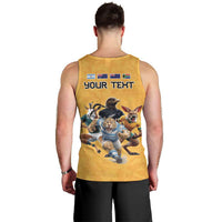 Custom Rugby Southern Hemisphere Men Tank Top Argentina AUNZ South Africa Mascot Gold LT9 - Polynesian Pride