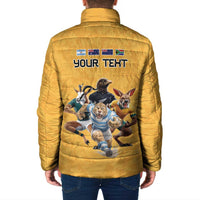 Custom Rugby Southern Hemisphere Padded Jacket Argentina AUNZ South Africa Mascot Gold - Polynesian Pride