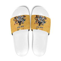 Custom Rugby Southern Hemisphere Slide Sandals Argentina AUNZ South Africa Mascot Gold - Polynesian Pride