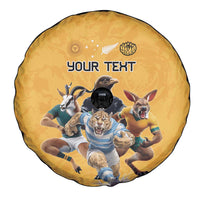 Custom Rugby Southern Hemisphere Spare Tire Cover Argentina AUNZ South Africa Mascot Gold - Polynesian Pride