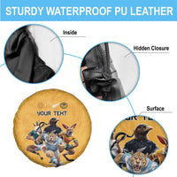 Custom Rugby Southern Hemisphere Spare Tire Cover Argentina AUNZ South Africa Mascot Gold - Polynesian Pride