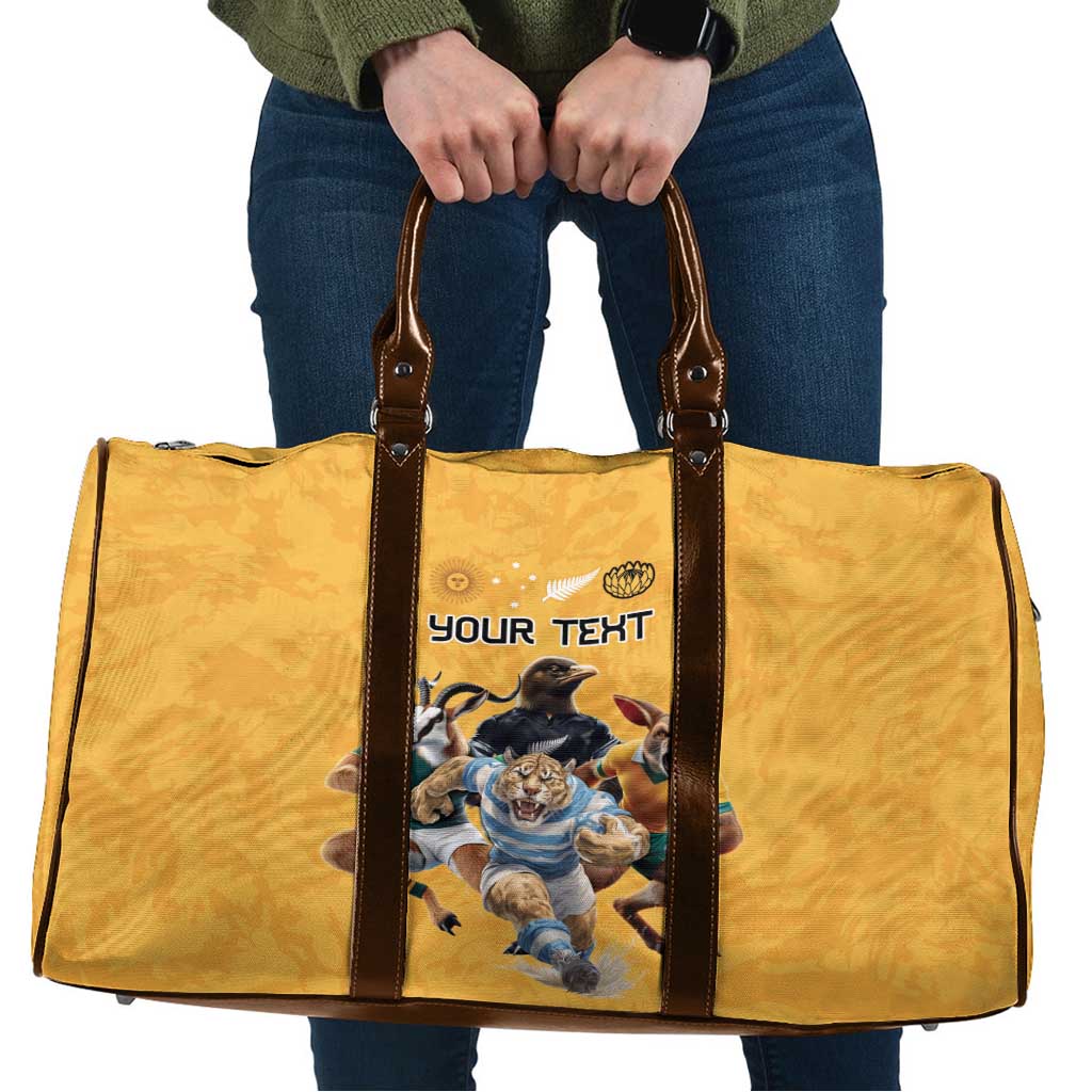 Custom Rugby Southern Hemisphere Travel Bag Argentina AUNZ South Africa Mascot Gold - Polynesian Pride
