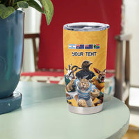 Custom Rugby Southern Hemisphere Tumbler Cup Argentina AUNZ South Africa Mascot Gold - Polynesian Pride