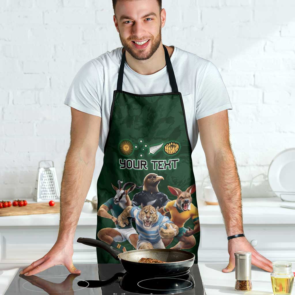 Custom Rugby Southern Hemisphere Apron Argentina AUNZ South Africa Mascot Green - Polynesian Pride