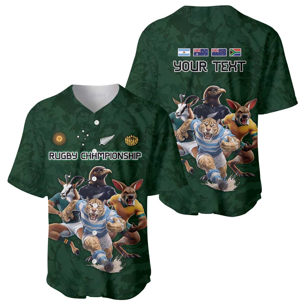Custom Rugby Southern Hemisphere Baseball Jersey Argentina AUNZ South Africa Mascot Green LT9 - Polynesian Pride