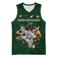 Custom Rugby Southern Hemisphere Basketball Jersey Argentina AUNZ South Africa Mascot Green - Polynesian Pride