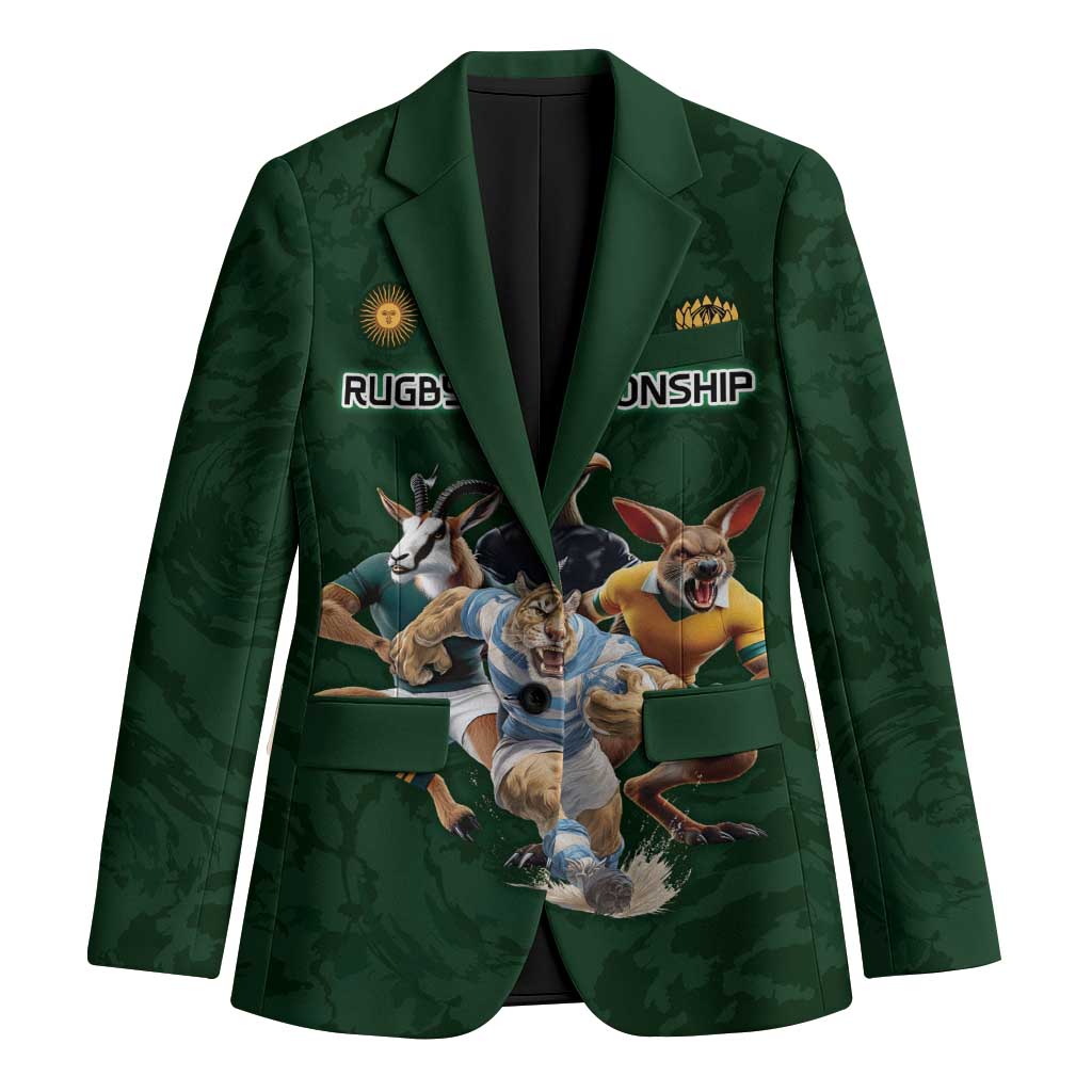 Custom Rugby Southern Hemisphere Blazer Argentina AUNZ South Africa Mascot Green - Polynesian Pride