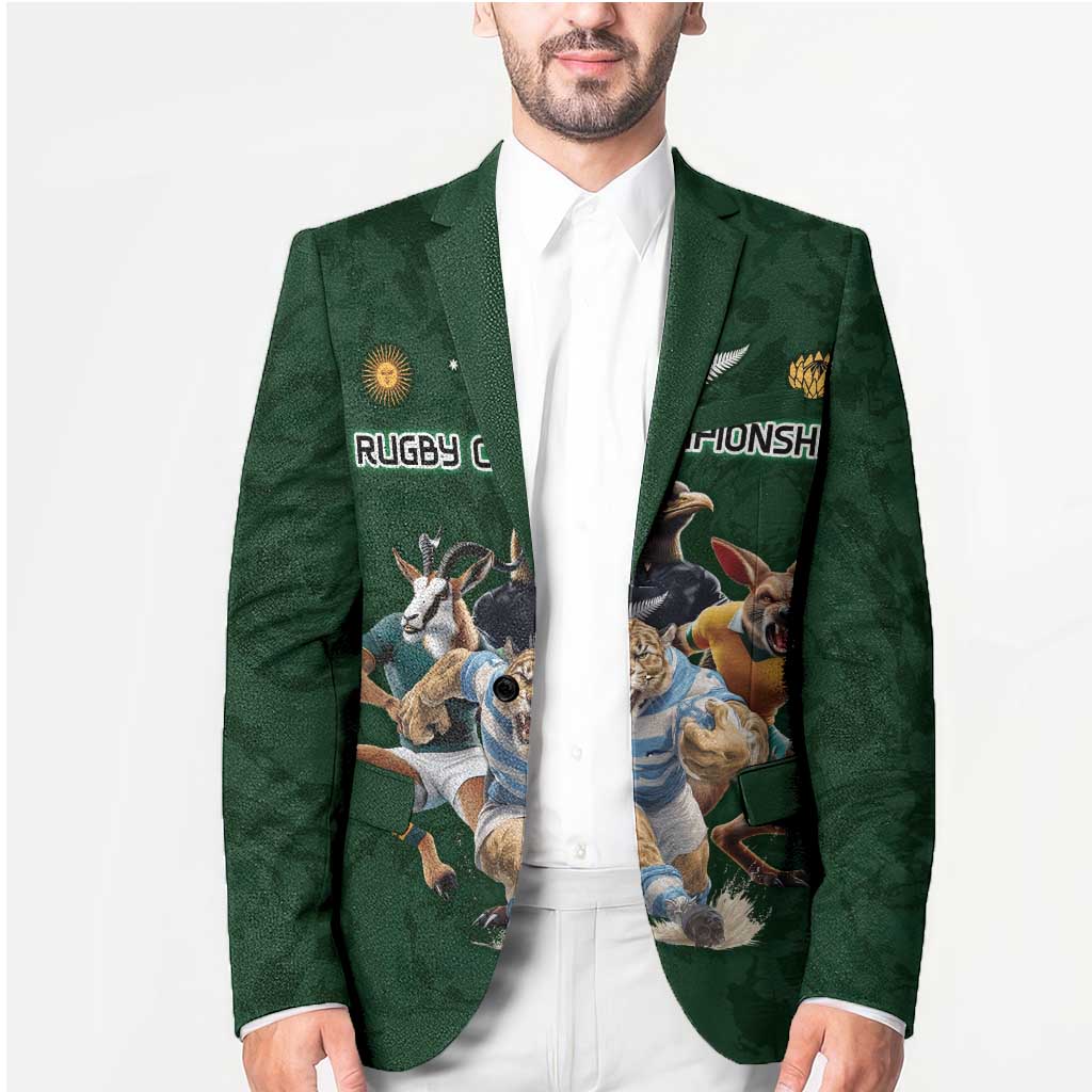 Custom Rugby Southern Hemisphere Blazer Argentina AUNZ South Africa Mascot Green - Polynesian Pride