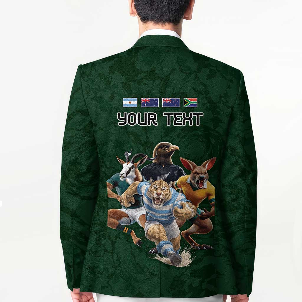 Custom Rugby Southern Hemisphere Blazer Argentina AUNZ South Africa Mascot Green - Polynesian Pride