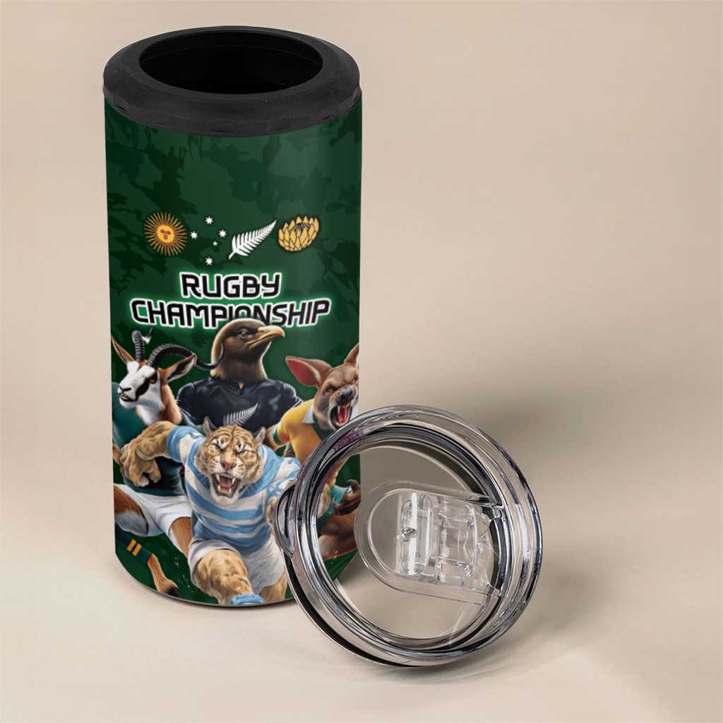 Custom Rugby Southern Hemisphere 4 in 1 Can Cooler Tumbler Argentina AUNZ South Africa Mascot Green - Polynesian Pride