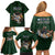 Custom Rugby Southern Hemisphere Family Matching Off Shoulder Short Dress and Hawaiian Shirt Argentina AUNZ South Africa Mascot Green - Polynesian Pride