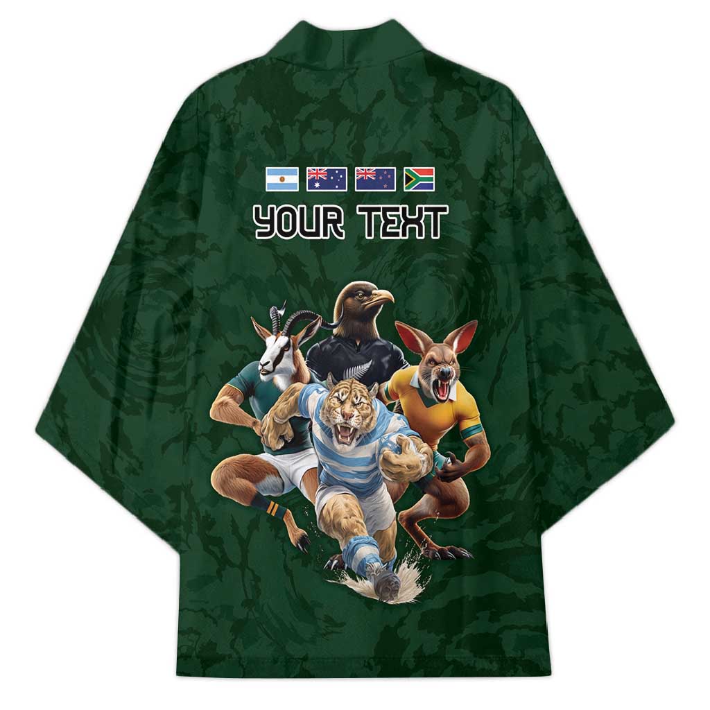 Custom Rugby Southern Hemisphere Kimono Argentina AUNZ South Africa Mascot Green - Polynesian Pride