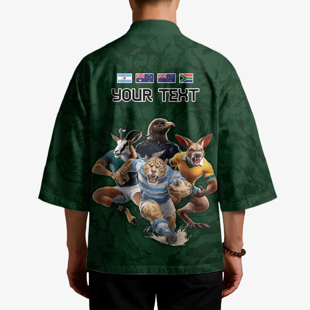 Custom Rugby Southern Hemisphere Kimono Argentina AUNZ South Africa Mascot Green - Polynesian Pride
