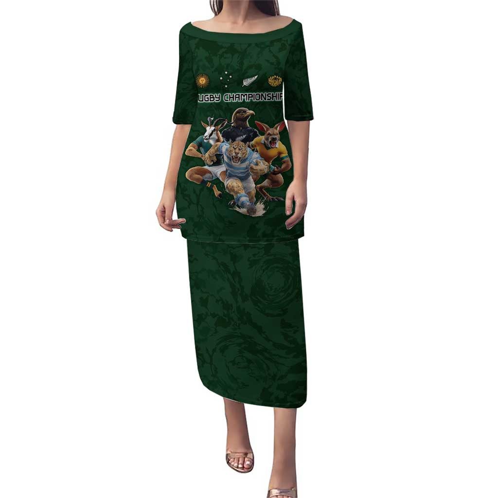 Custom Rugby Southern Hemisphere Puletasi Argentina AUNZ South Africa Mascot Green - Polynesian Pride